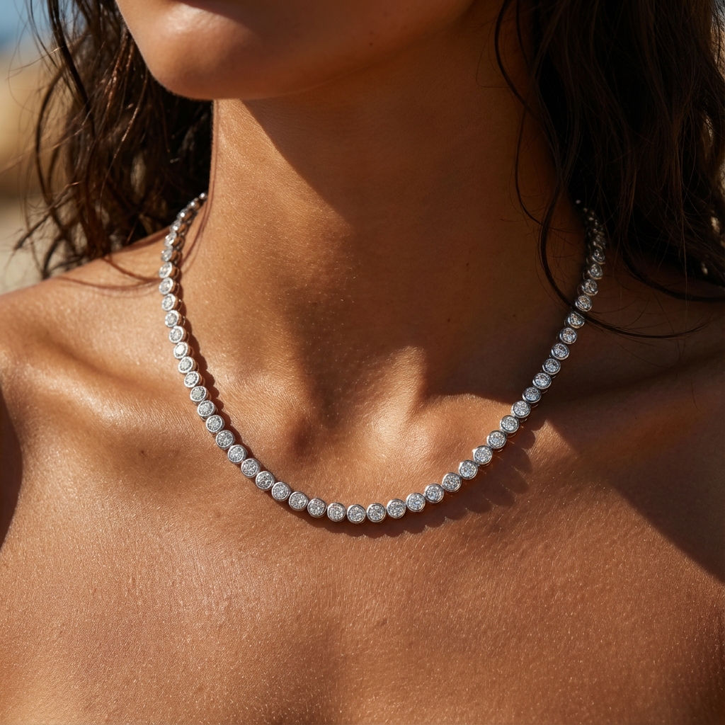 שרשרת טניס מואסנייט ראונד