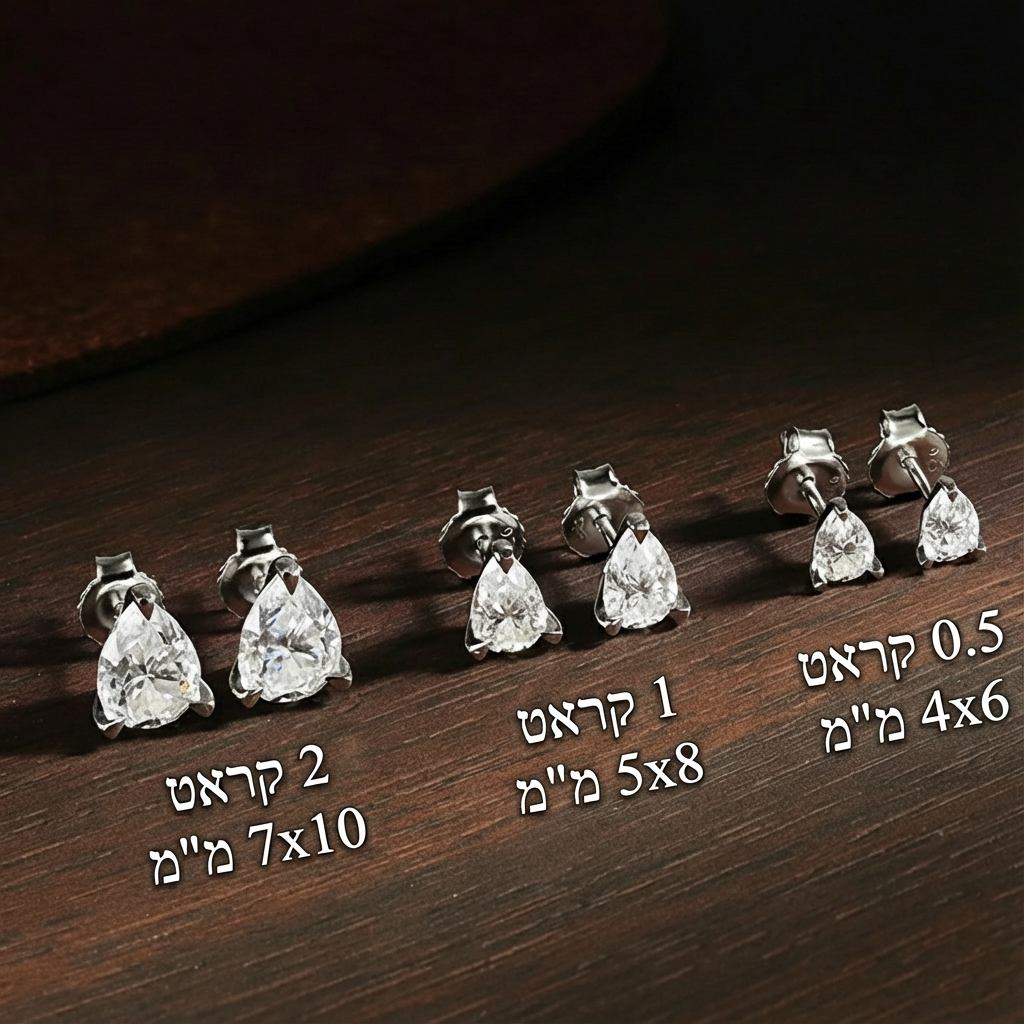 עגילי חישוק בליטוש אגס