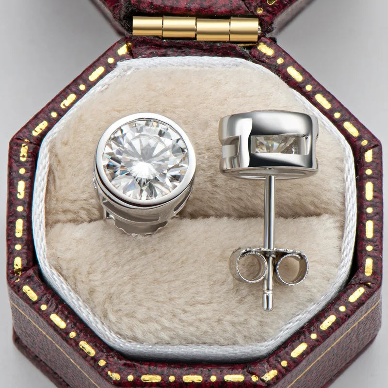 עגילי סוליטר מואסנייט קלאסיים