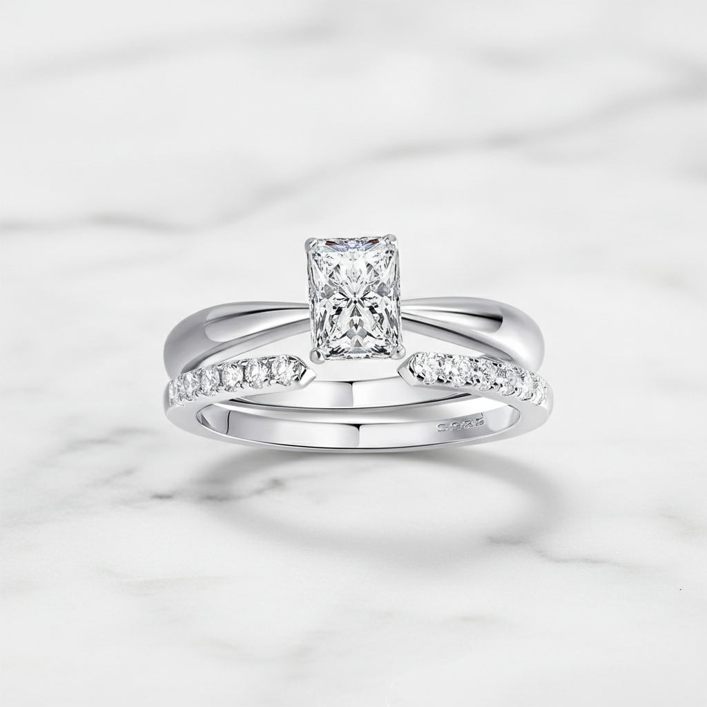 טבעת סוליטר ליטוש אמרלד