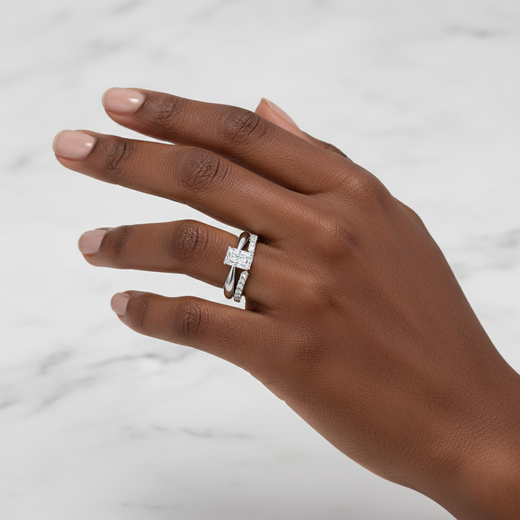 טבעת סוליטר ליטוש אמרלד