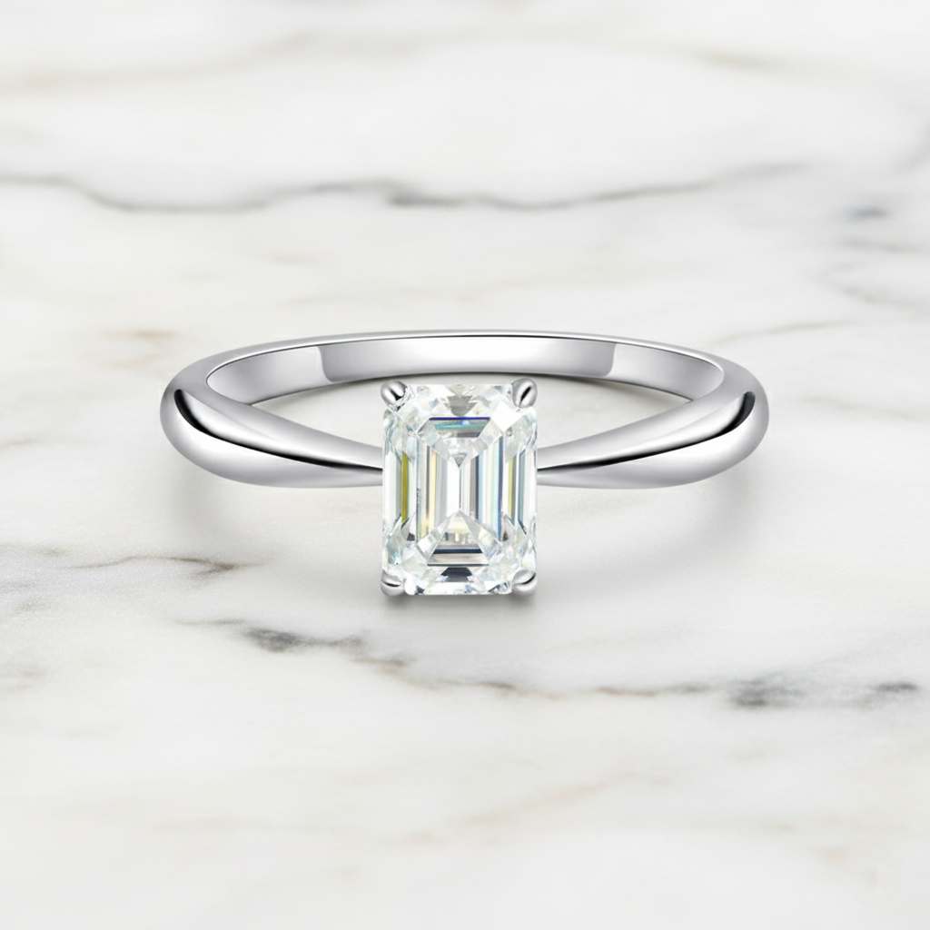 טבעת מואסנייט ליטוש אמרלד