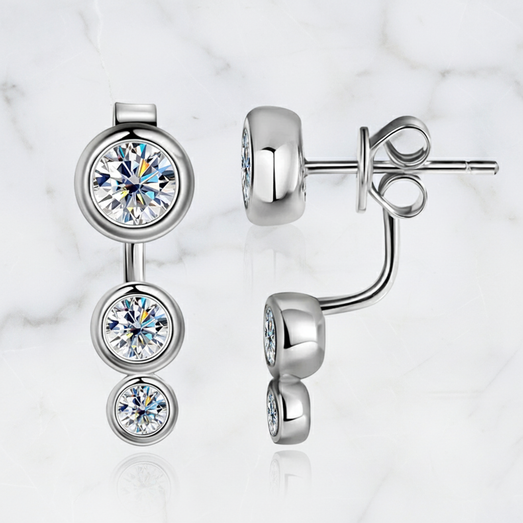 עגילי טיפה ראונד מדורגים