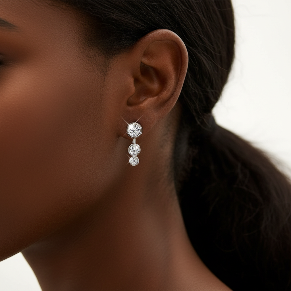 עגילי טיפה ראונד מדורגים