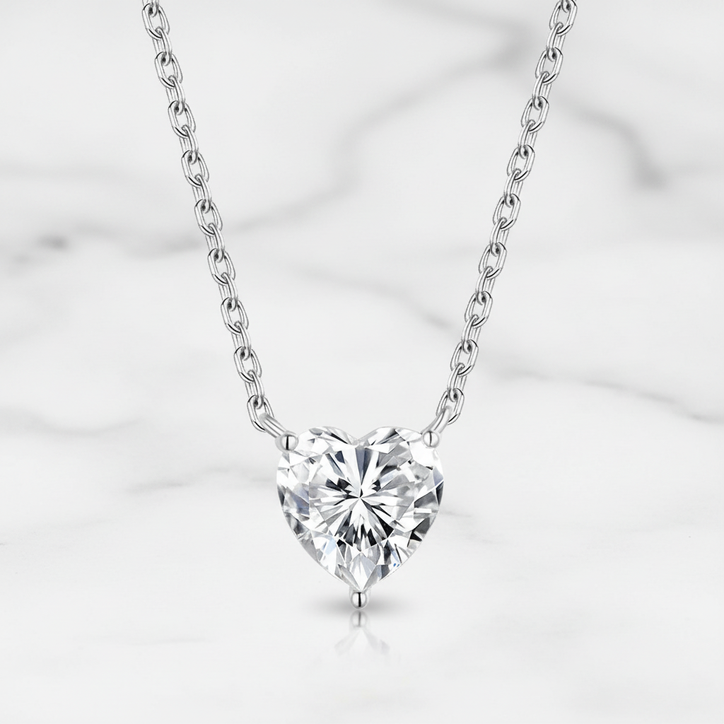 תליון לב מואסנייט סוליטר