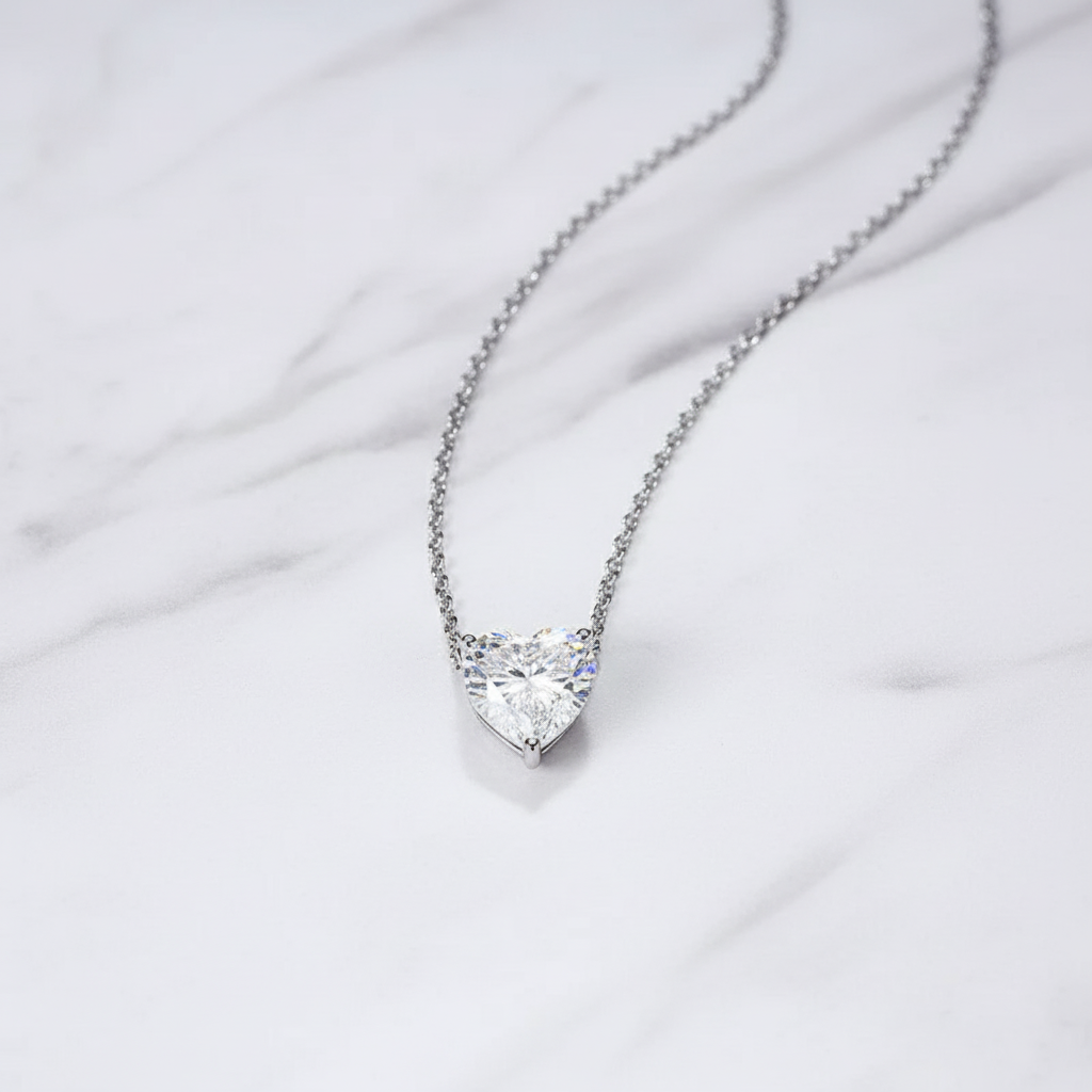 תליון לב מואסנייט סוליטר