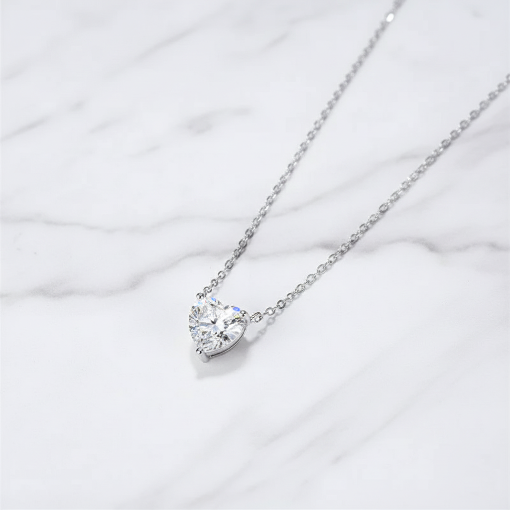 תליון לב מואסנייט סוליטר