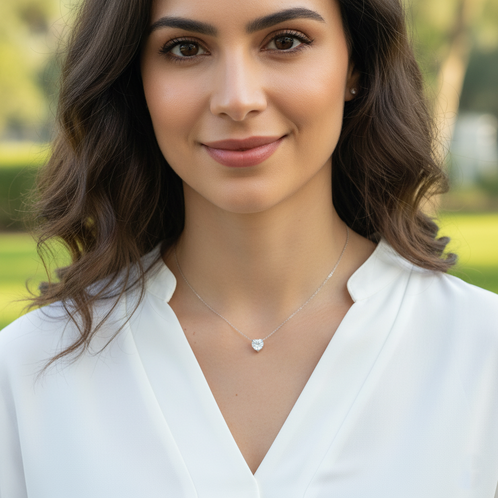 תליון לב מואסנייט סוליטר