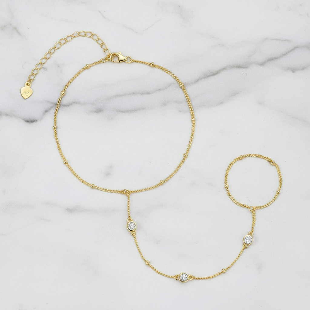 צמיד שרשרת מואסנייט בליטוש עגול