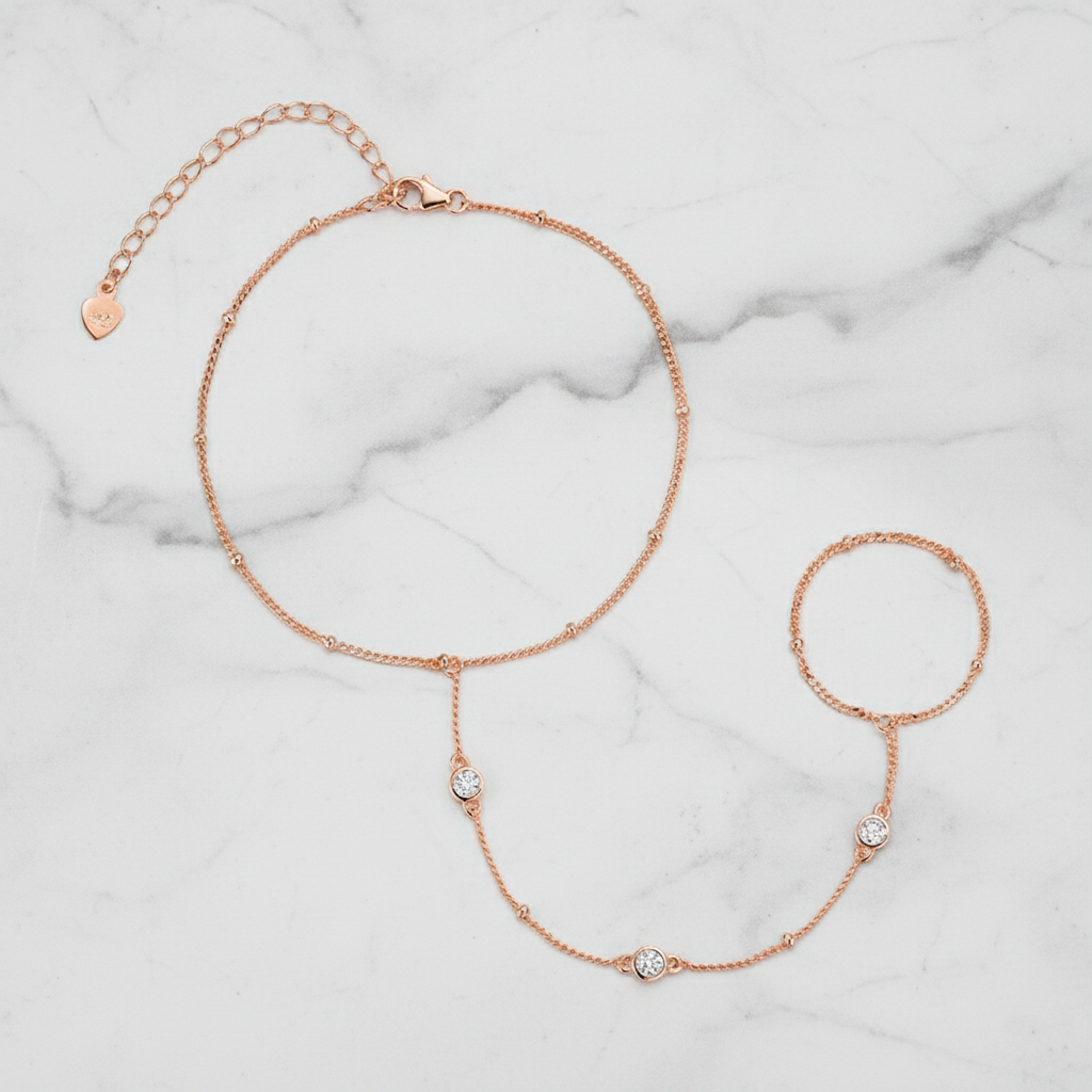 צמיד שרשרת מואסנייט בליטוש עגול