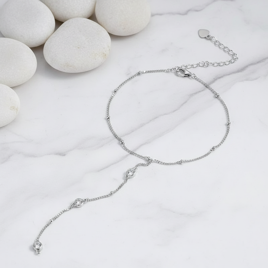 צמיד שרשרת מואסנייט בליטוש עגול