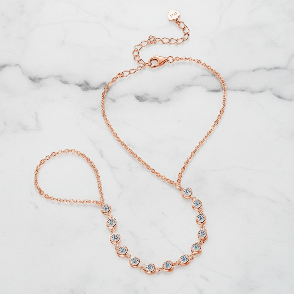 צמיד שרשרת מואסנייט יוקרתי