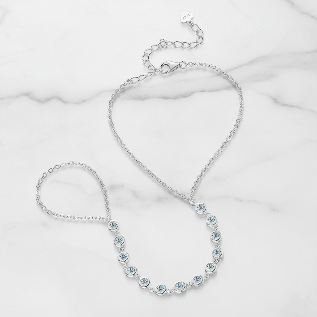 צמיד שרשרת מואסנייט יוקרתי