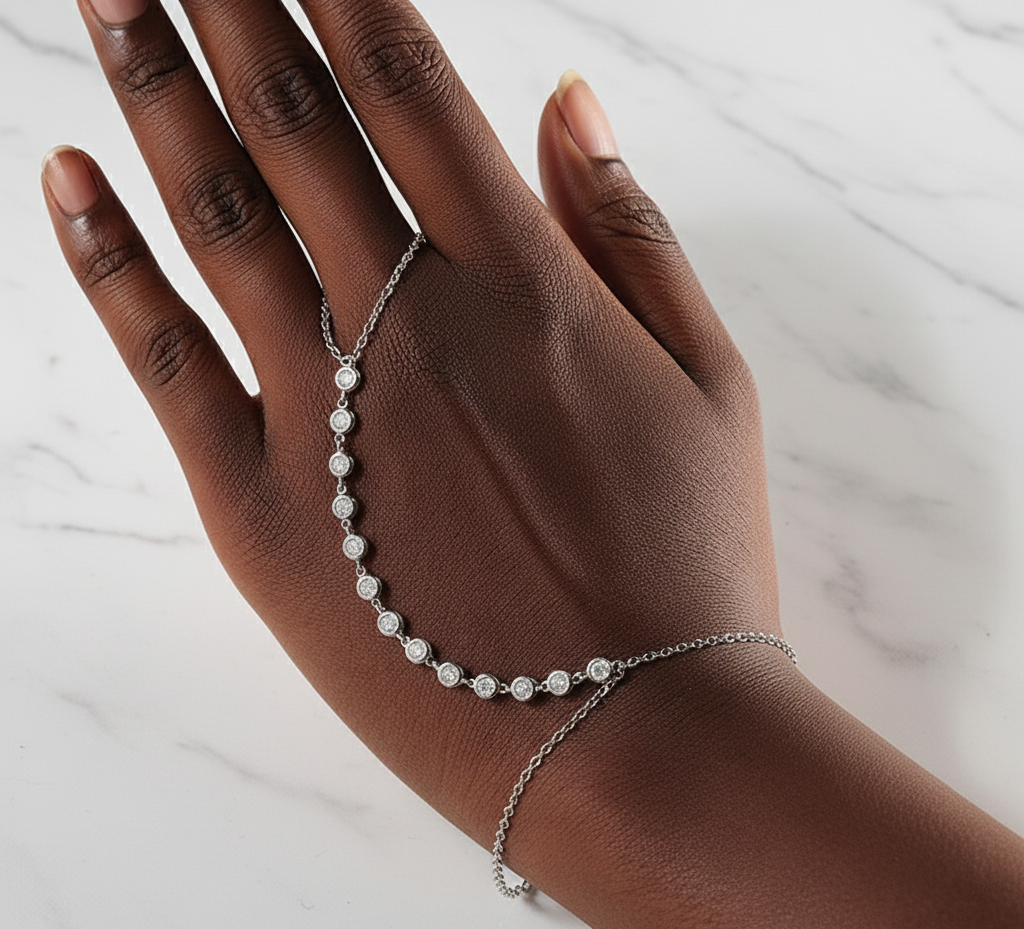 צמיד שרשרת מואסנייט יוקרתי