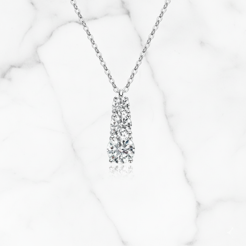 שרשרת טרילוגיה - 3 אבנים מדורג