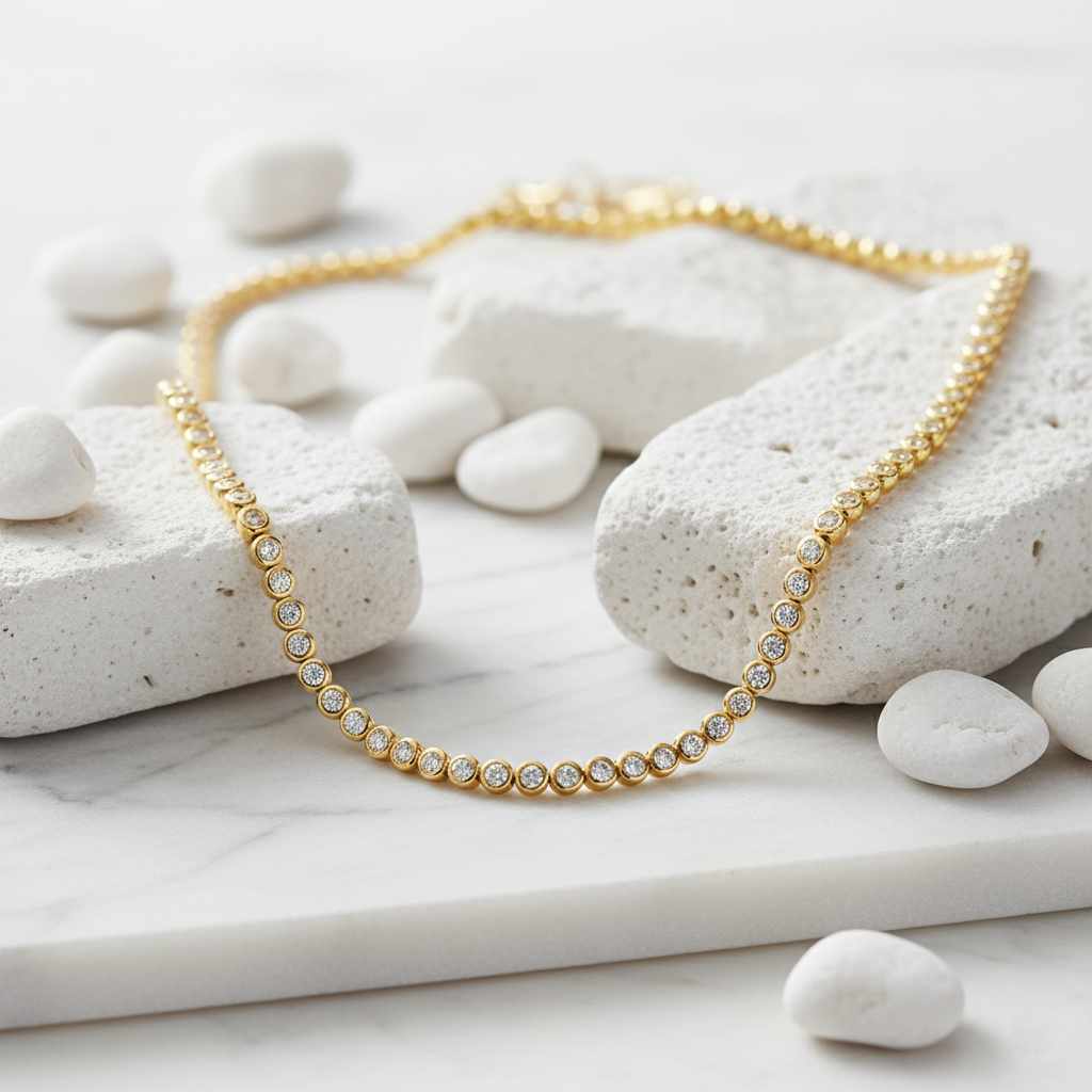 שרשרת טניס מואסנייט ראונד