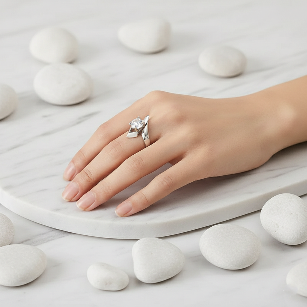 טבעת סוליטר ראונד