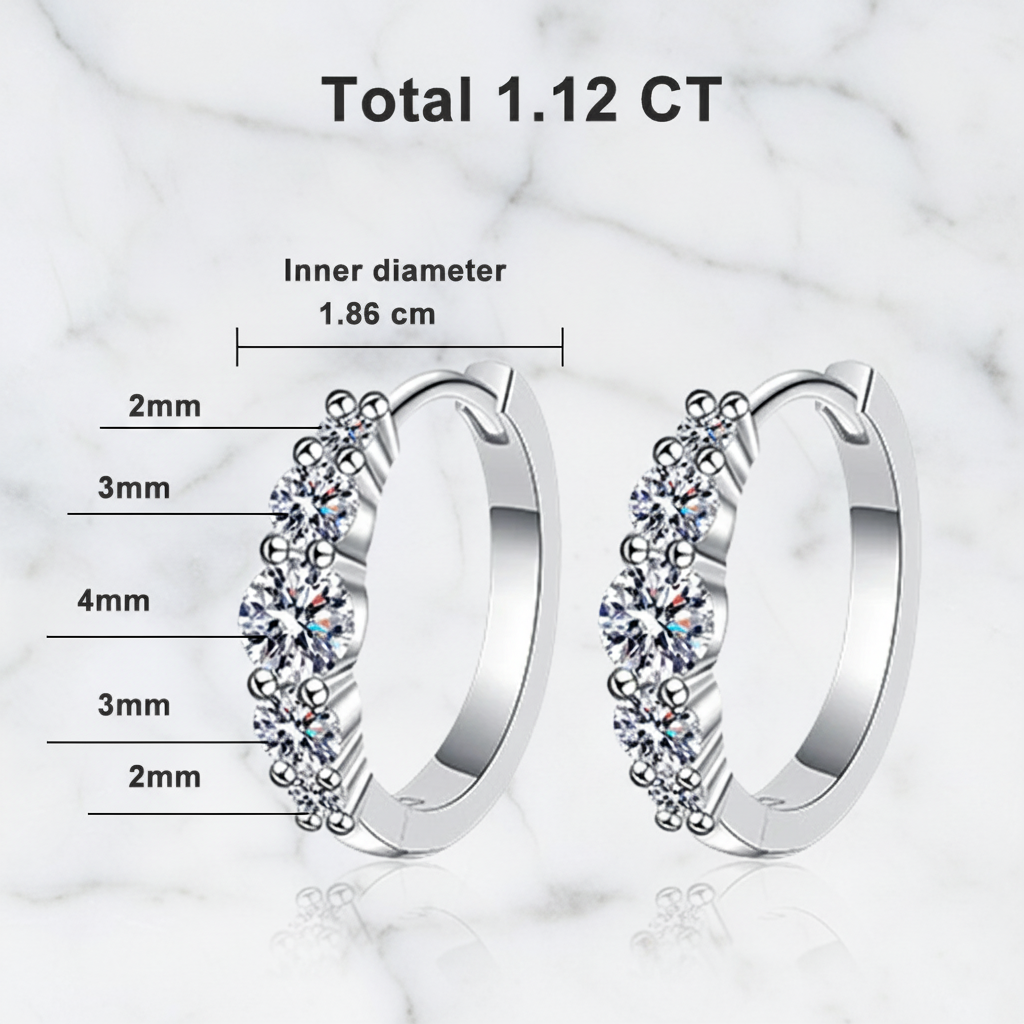 עגילי חישוק (Hoop) מואסנייט