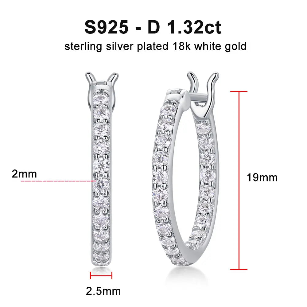 עגילי חישוק מואסנייט משובצים