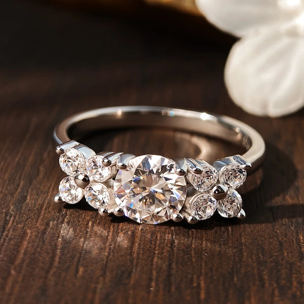 טבעת מואסנייט ליטוש אובלי