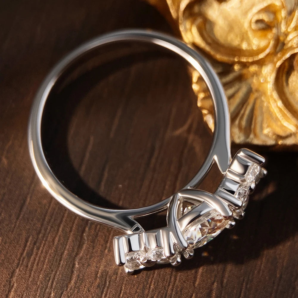 טבעת מואסנייט ליטוש אובלי