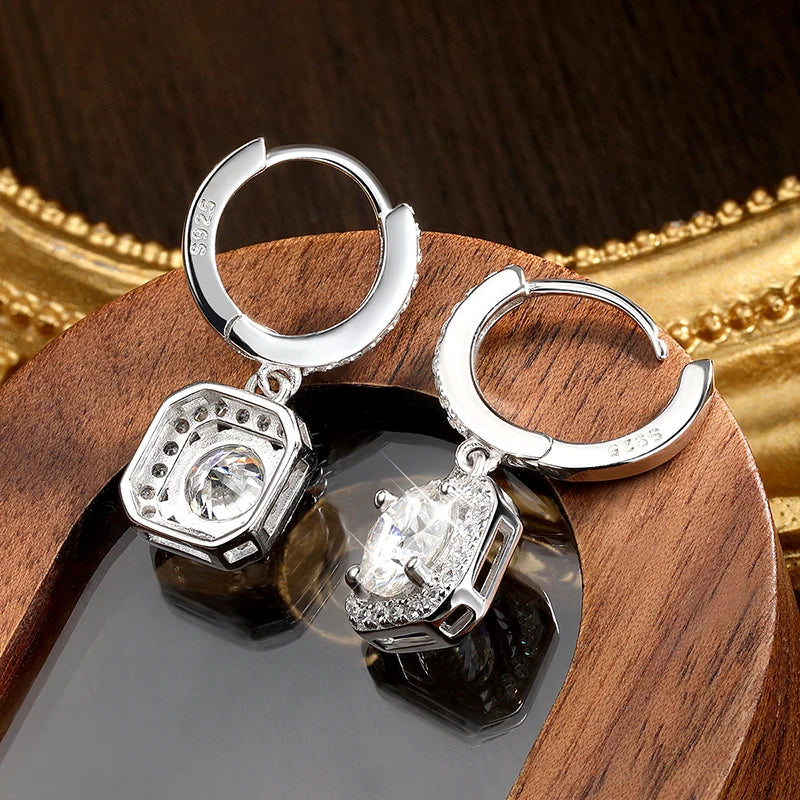 עגילי סוליטר מואסנייט יוקרתיים