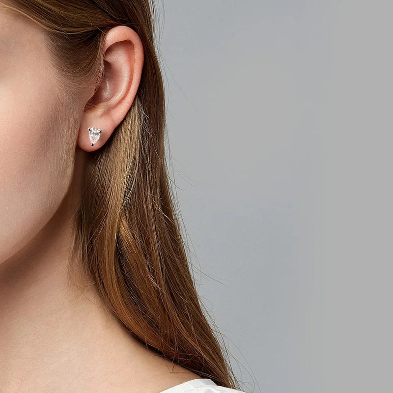 עגילי חישוק מואסנייט בליטוש אגס