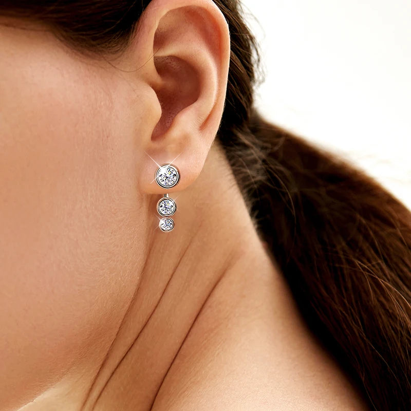 עגילי טיפה ראונד מדורגים