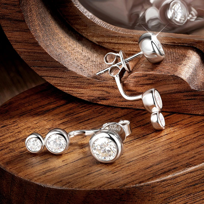 עגילי טיפה ראונד מדורגים