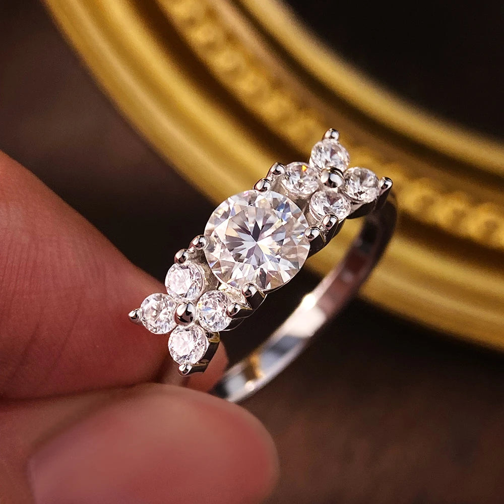 טבעת מואסנייט ליטוש אובלי