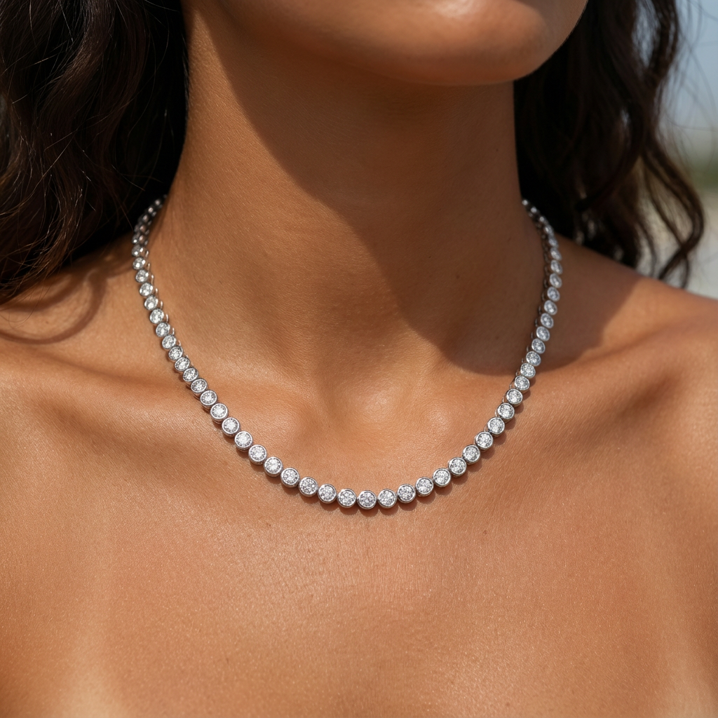 שרשרת טניס מואסנייט ראונד